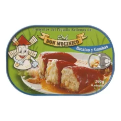 Pimientos De Piquillo Rellenos De Bacalao Y Gambas